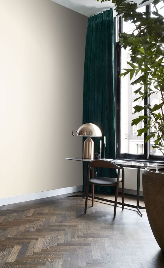 Einfarbige Metallic-Creme-Tapete 345703, City Chic, Origin