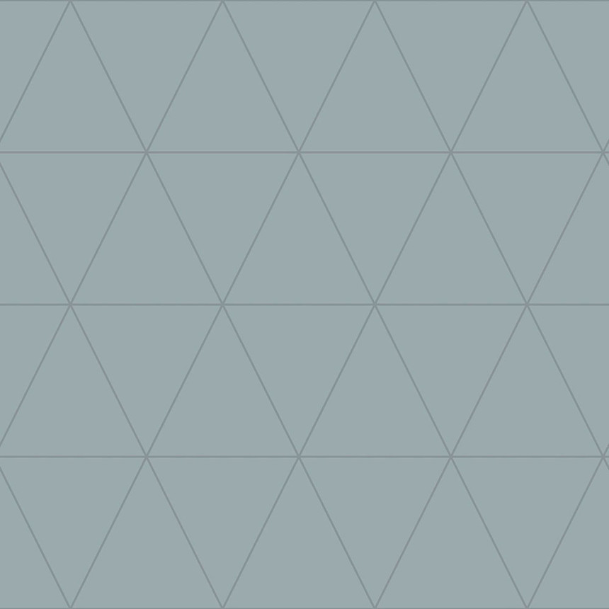 Graublaue Tapete, metallische Umrisse von Dreiecken 347713, City Chic, Origin 
