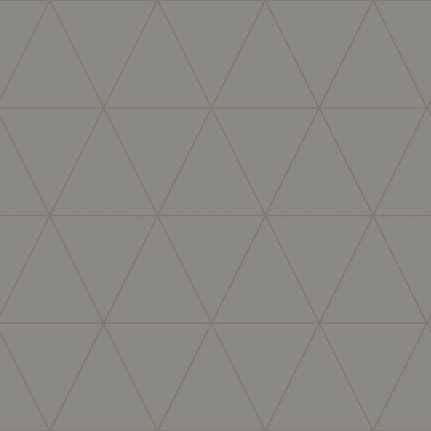 Graue Tapete, metallische Umrisse von Dreiecken 347716, City Chic, Origin 