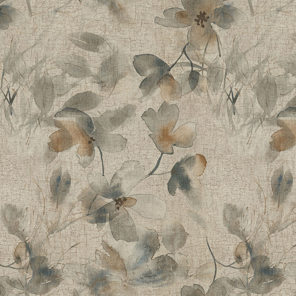 Luxuriöse beigefarbene Blumentapete 72955, Zen, Emiliana Parati 