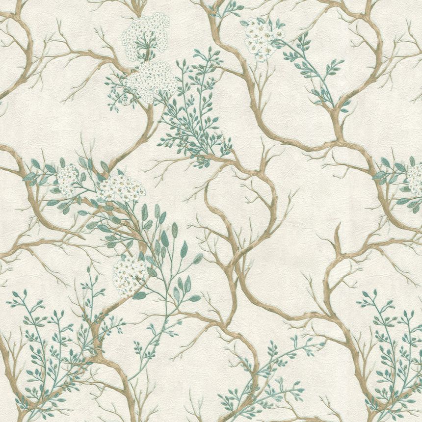 Cremefarbene Luxustapete, Zweige, Blüten 72956, Zen, Emiliana Parati 