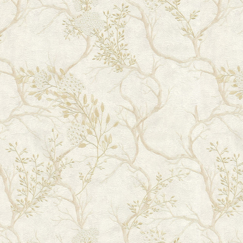 Cremefarbene Luxustapete, Zweige, Blüten 72957, Zen, Emiliana Parati 
