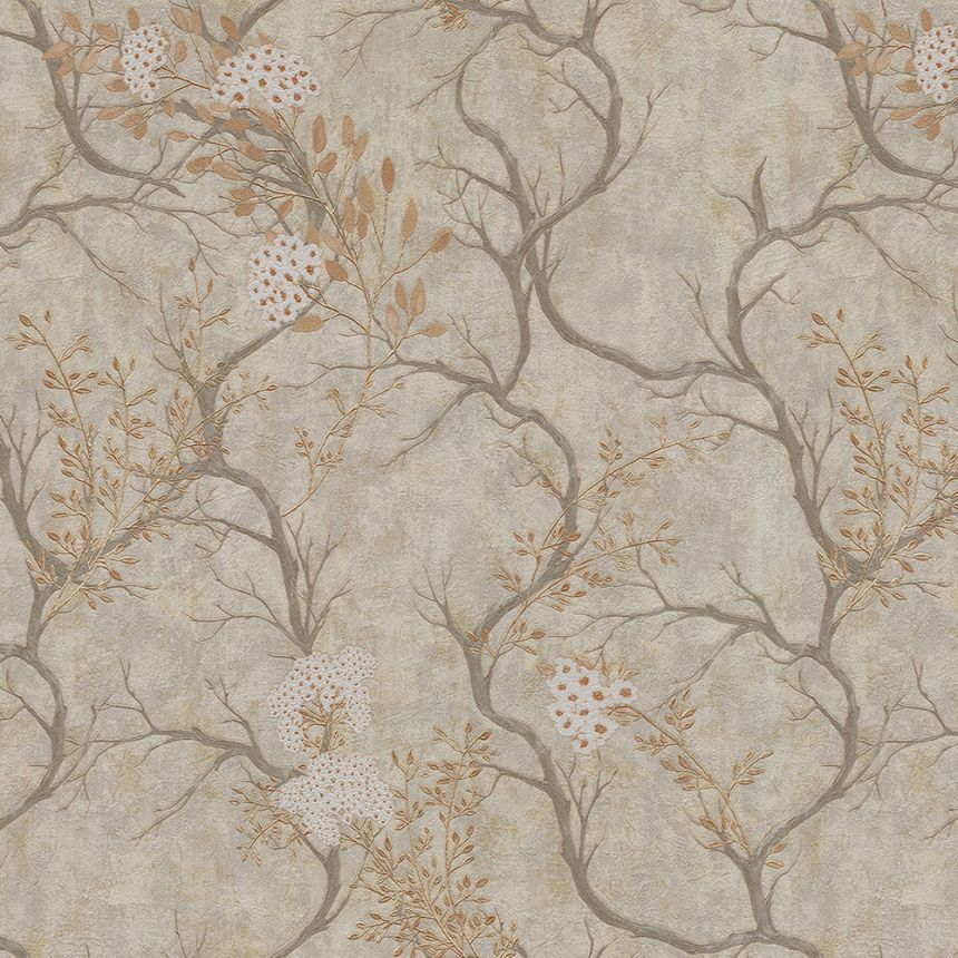 Braune Luxustapete, Zweige, Blüten 72958, Zen, Emiliana Parati 