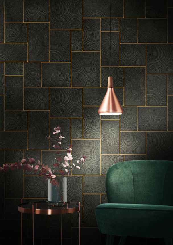 Tapete in schwarzer Holzoptik, 33223, Natural Opulence, Marburg