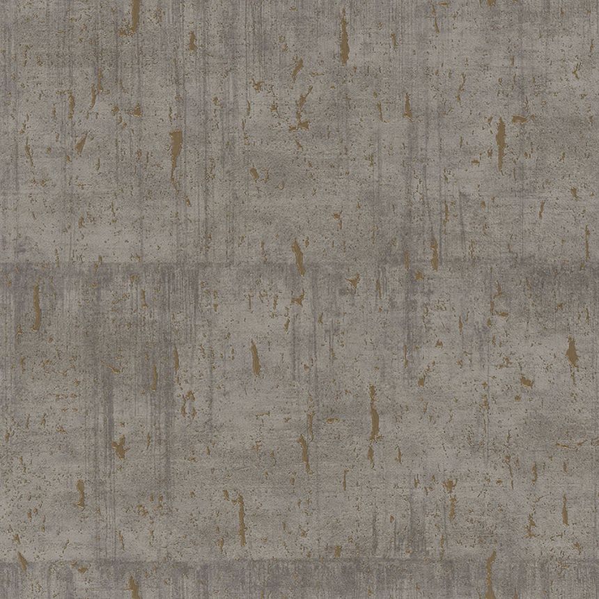 Braun-goldene Tapete, Imitation von Betonblöcken 33235, Natural Opulence, Marburg
