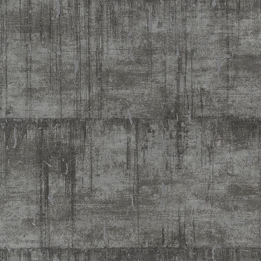 Schwarz-silberne Tapete, Betonsteinimitation 33237, Natural Opulence, Marburg