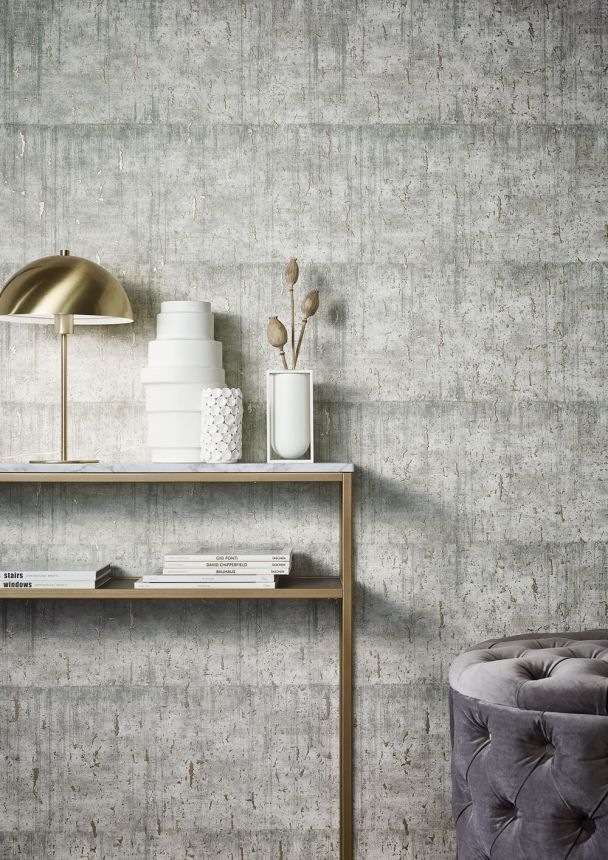Grau-beige Tapete, Imitation von Betonsteinen 33238, Natural Opulence, Marburg
