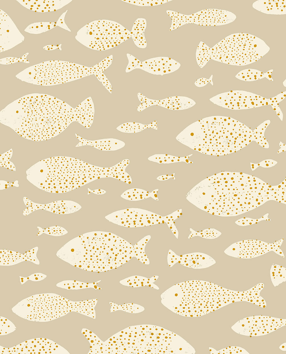 Beige Tapete mit Fischen 323000, Explore, Eijffinger