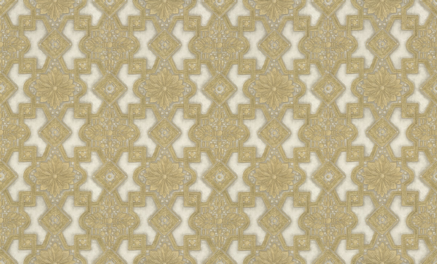 Luxuriöse gold-cremefarbene Vliestapete mit Ornamenten, 86006, Valentin Yudashkin 5, Emiliana Parati