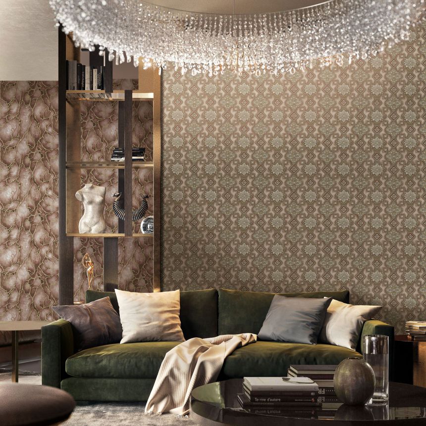 Luxuriöse Vliestapete in Silberweinrot mit Ornamenten, 86008, Valentin Yudashkin 5, Emiliana Parati
