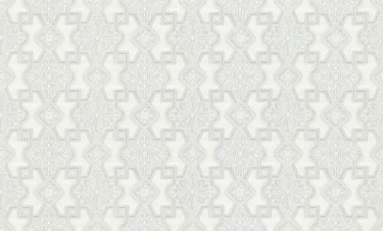Luxuriöse weiß-silberne Vliestapete mit Ornamenten, 86009, Valentin Yudashkin 5, Emiliana Parati