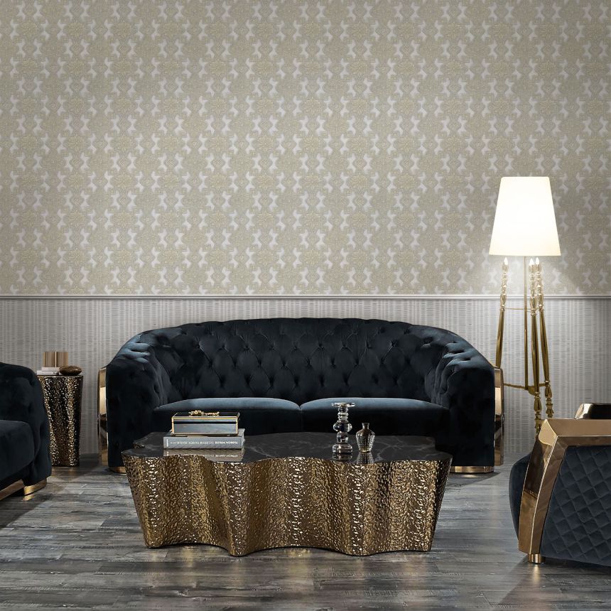 Luxuriöse beige-silberne Vliestapete mit Ornamenten, 86012, Valentin Yudashkin 5, Emiliana Parati