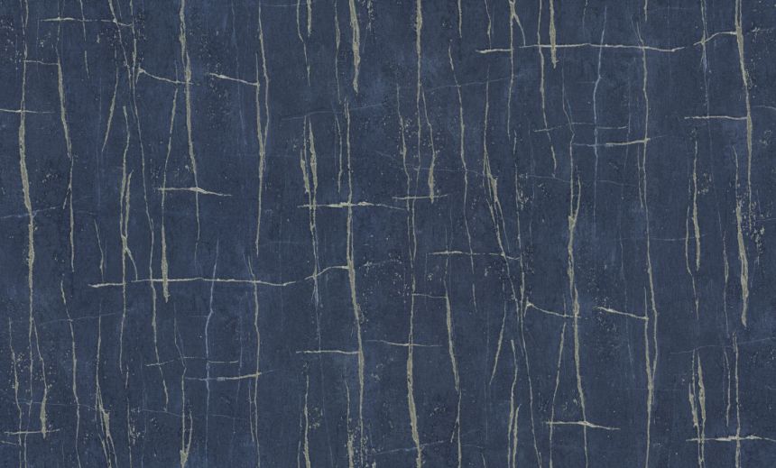 Luxuriöse blau-goldene Vliestapete, Imitation von gerissenem Putz, 86048, Valentin Yudashkin 5, Emiliana Parati