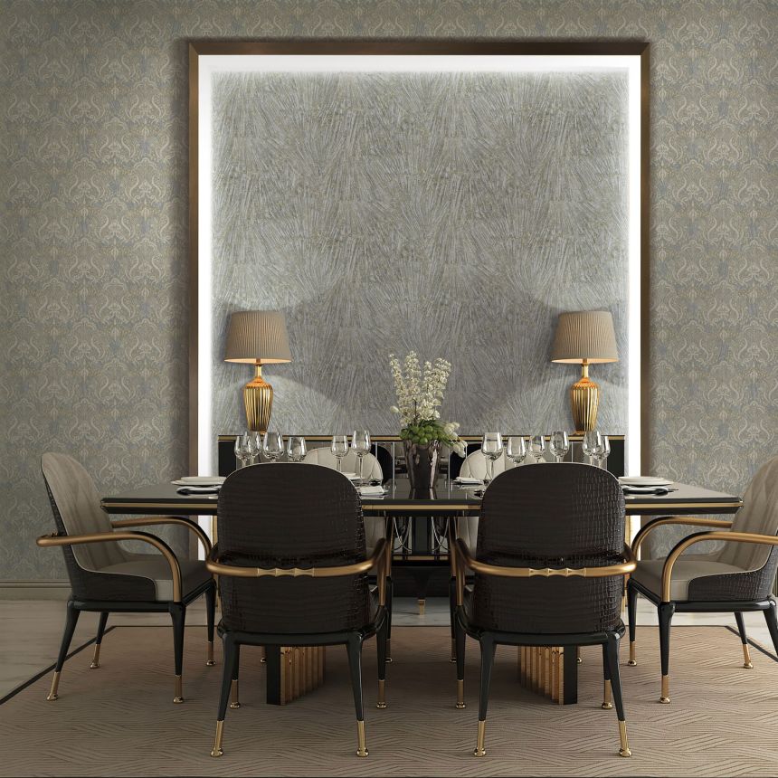 Luxuriöse silber-goldene strukturierte Vliestapete, 86088, Valentin Yudashkin 5, Emiliana Parati