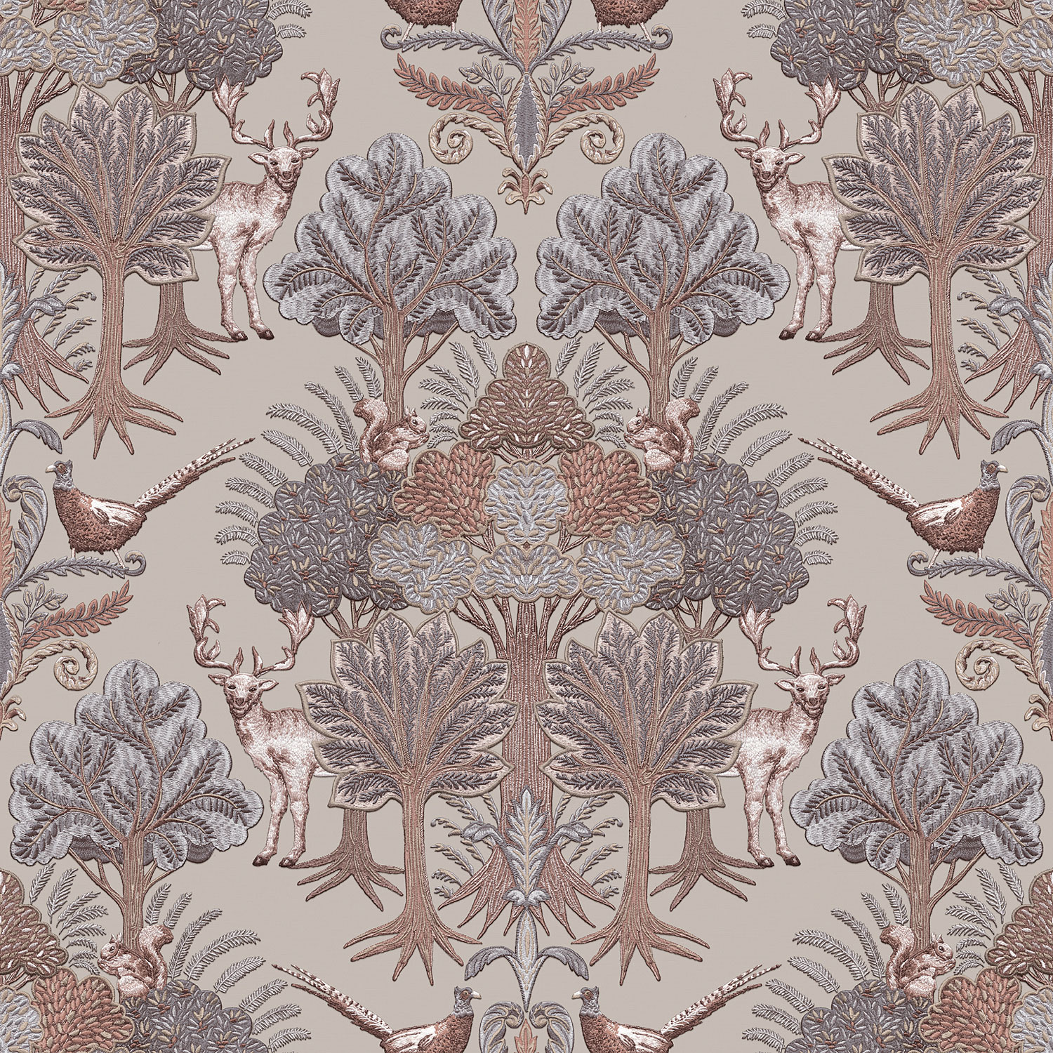 Luxustapete, Bäume, Tiere, TP422302, Tapestry, Design ID