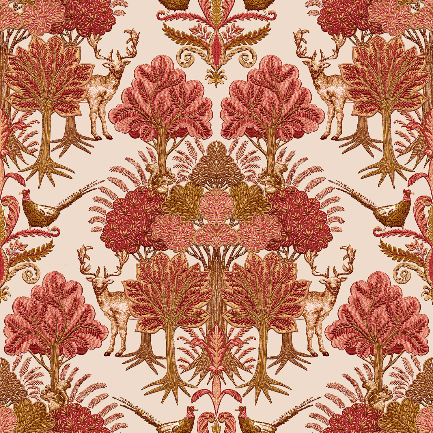 Luxustapete, Bäume, Tiere, TP422304, Tapestry, Design ID
