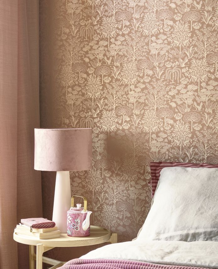Rosa Tapete mit Bäumen,  333113  Pip Studio 6, Eijffinger