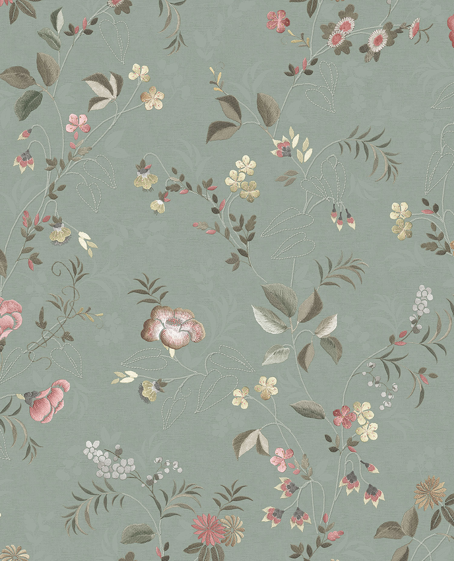 Grüne Blumentapete, 333131, Pip Studio 6, Eijffinger