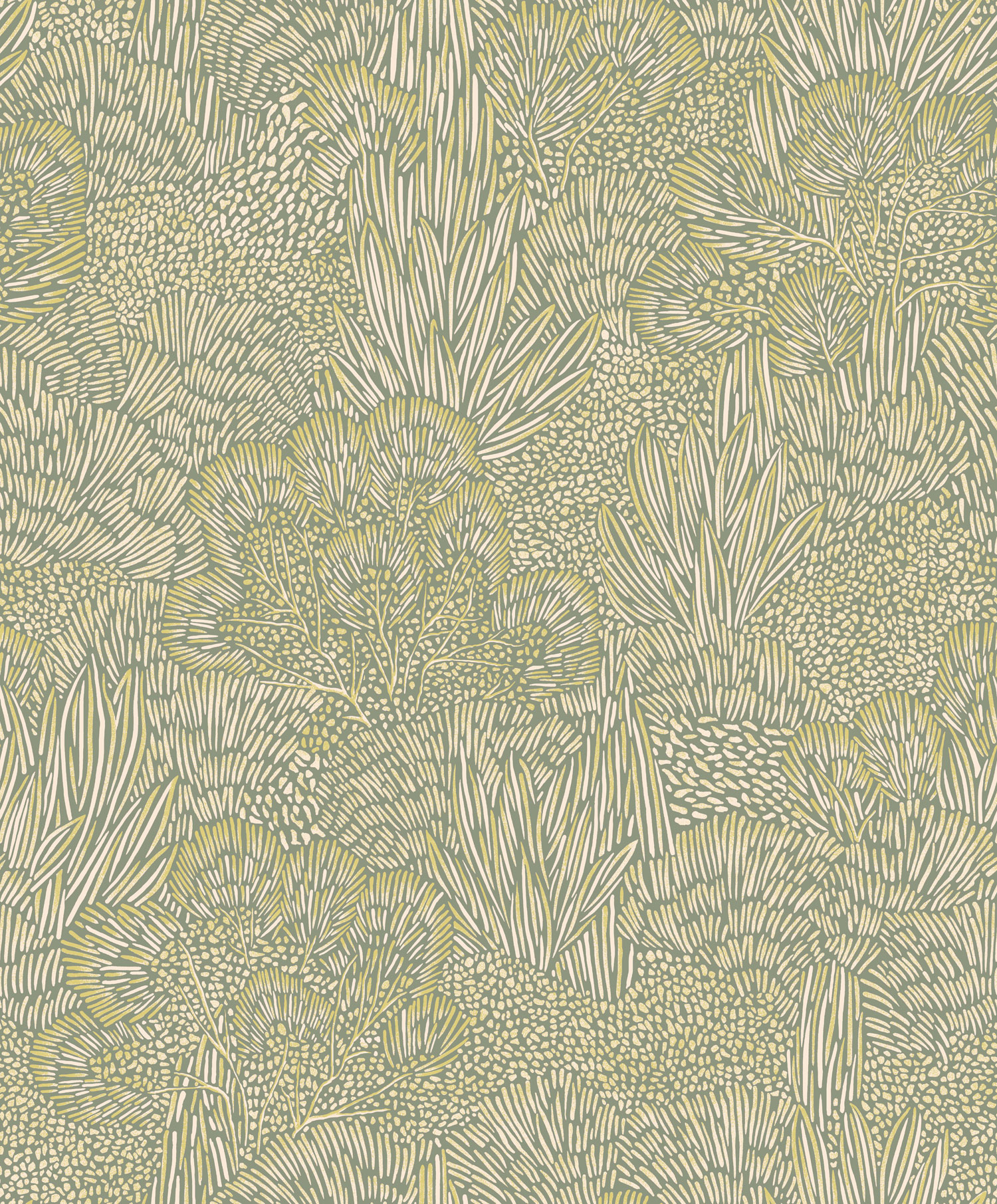 Gold-grüne Tapete, Landschaft, Bäume, BA26063, Brazil, Decoprint