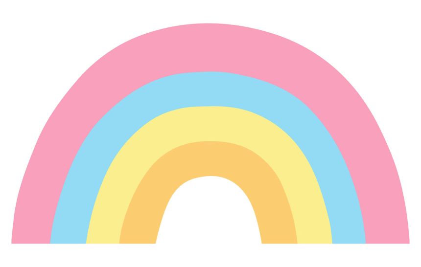 Vorgeklebte Vliestapete, Dekoration Regenbogen, PLC039, Platinum Shapes, Decoprint