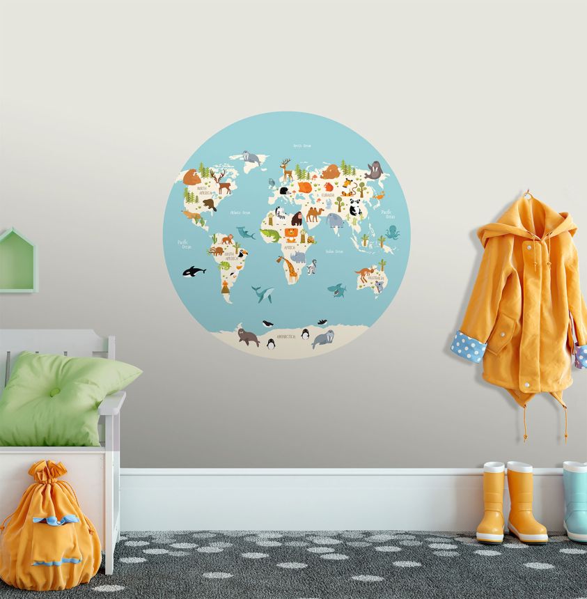 Vorgeklebte Kindertapete, Weltkarte, PLC051, Platinum Shapes, Decoprint