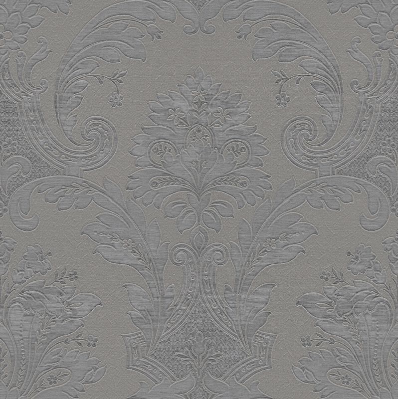 Luxuriöse graue Barocktapete, Z21734, Tradizione Italiana, Zambaiti Parati