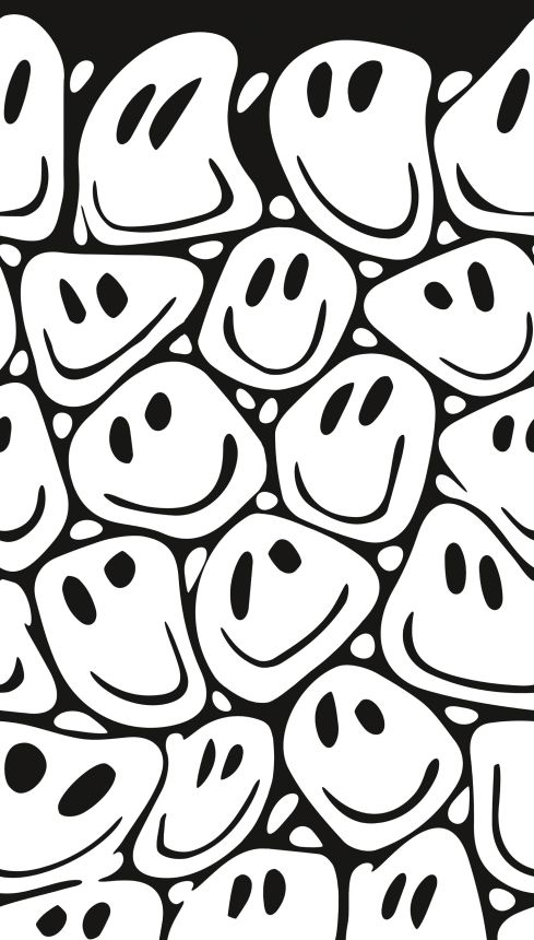 Schwarz-weiße Fototapete, Smileys, ML3101 Mural Joung edition Grandeco