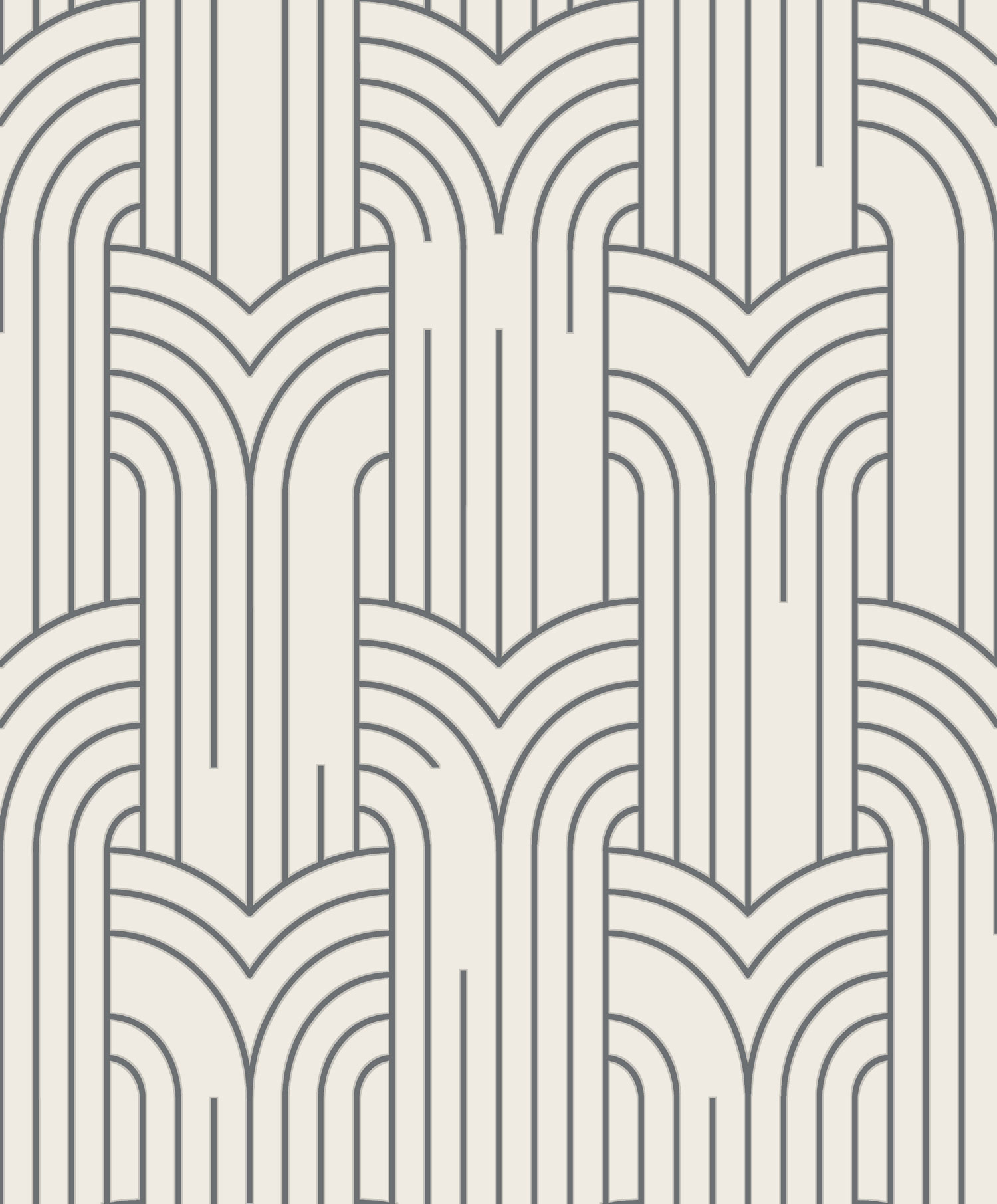 Weiß-silberne Tapete mit geometrischen Mustern, Art Deco, M42129, Elegance, Ugepa