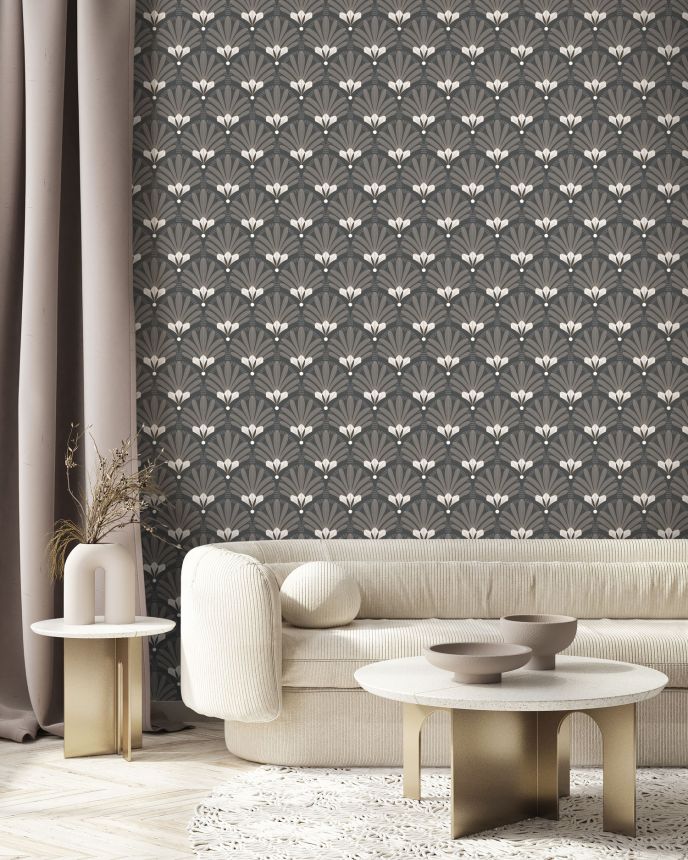 Schwarze Tapete im Art-Deco-Stil, M53309, Elegance, Ugepa