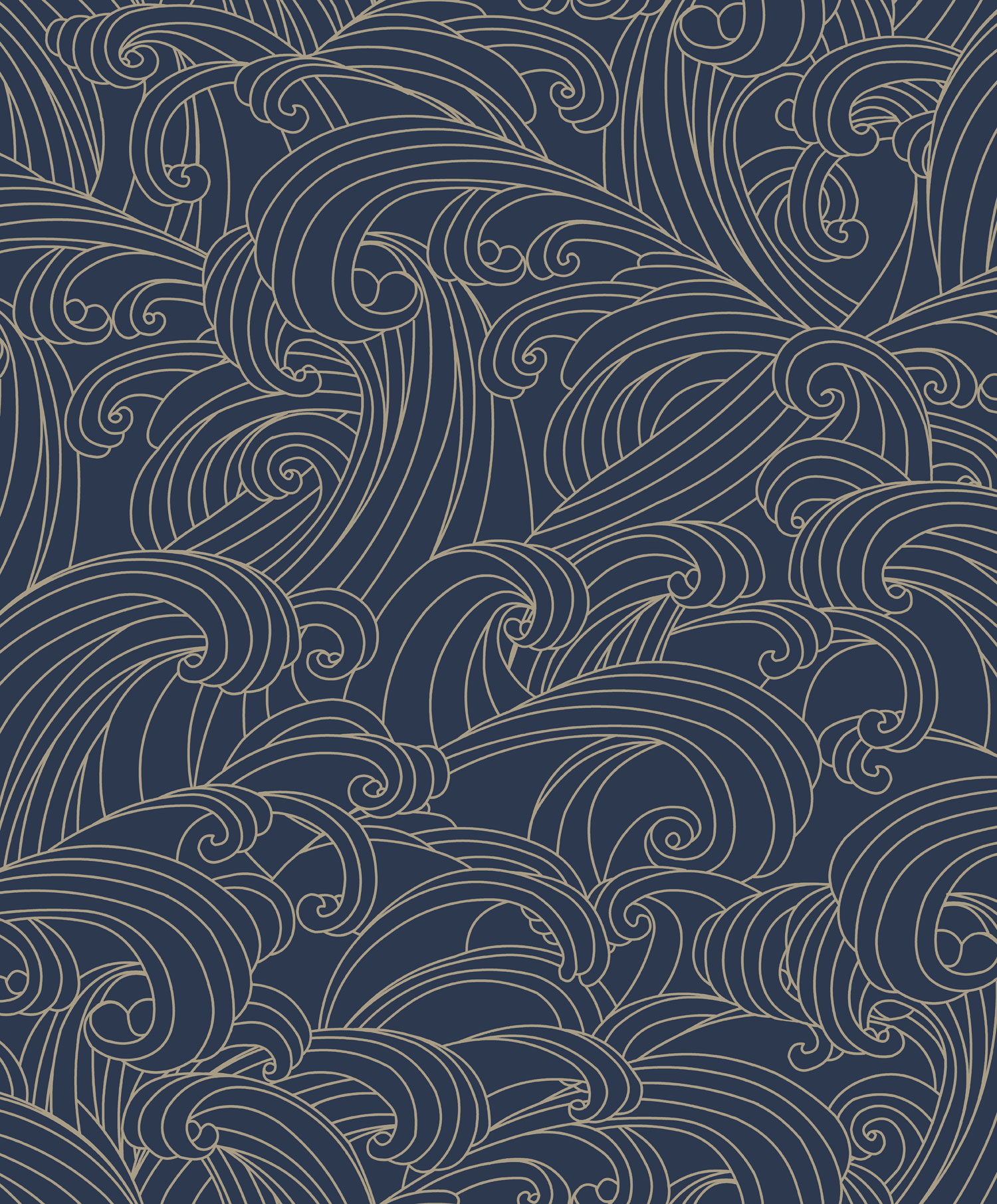 Blaue Tapete, Meereswellen, M62901, Elegance, Ugepa