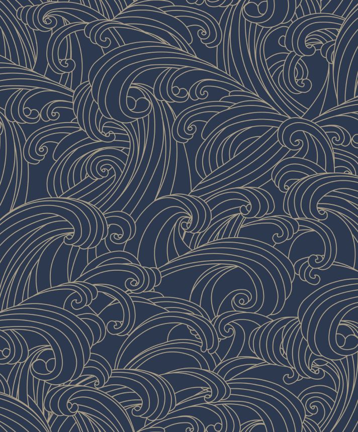 Blaue Tapete, Meereswellen, M62901, Elegance, Ugepa