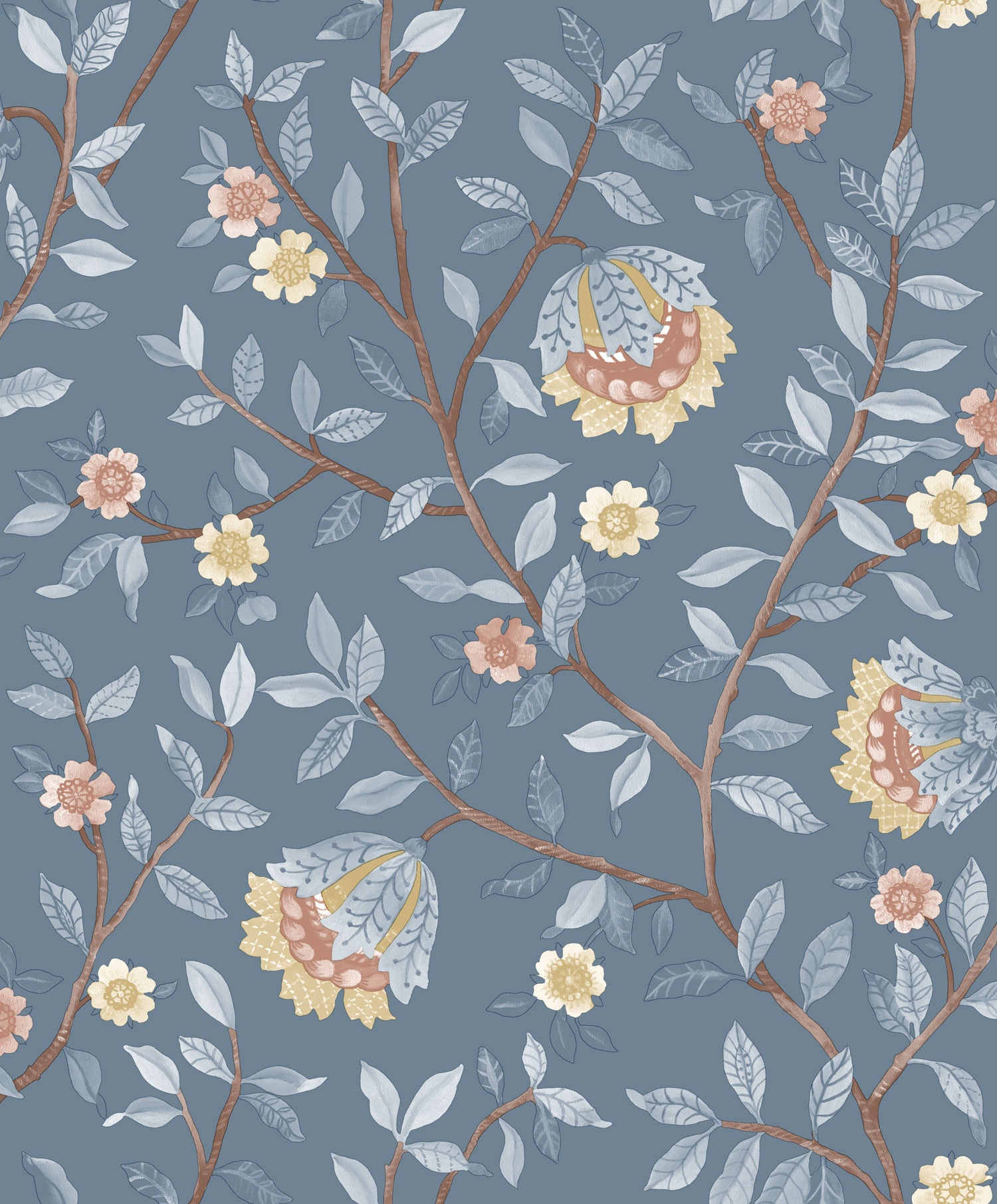 Blaue Blumentapete, B19901, Botanique, Ugepa