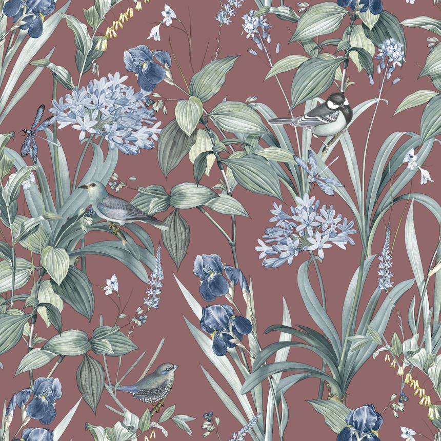 Tapete mit Blumen und Vögeln, M64790D, Botanique, Ugepa