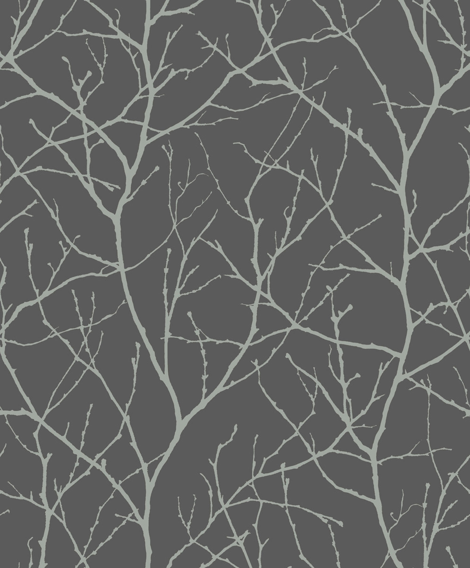 Grau-silberne Tapete, Baumzweige, MD7125, Modern Metals, York