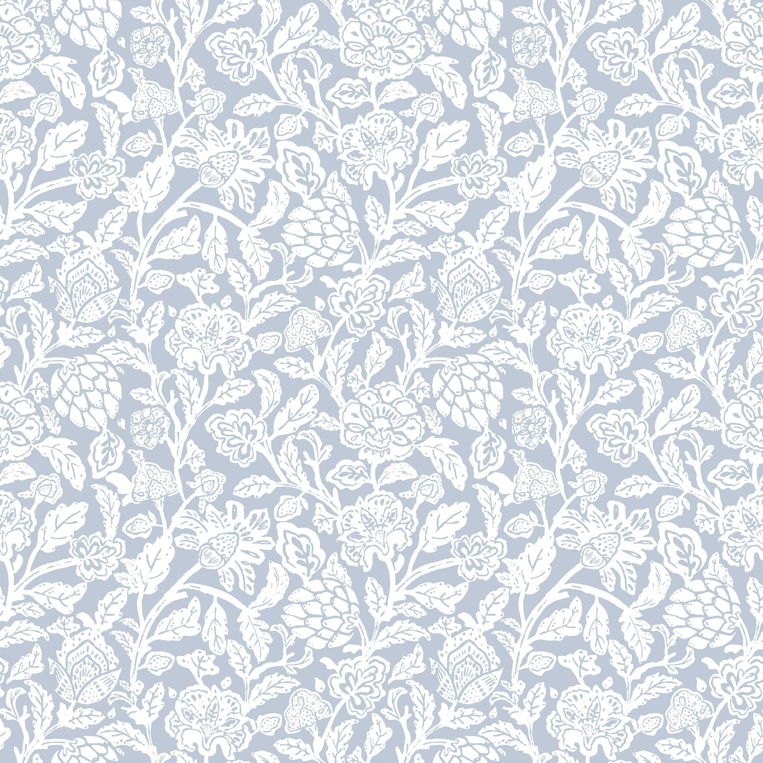 Hellblaue Blumentapete, 12346, Fiori Country, Parato