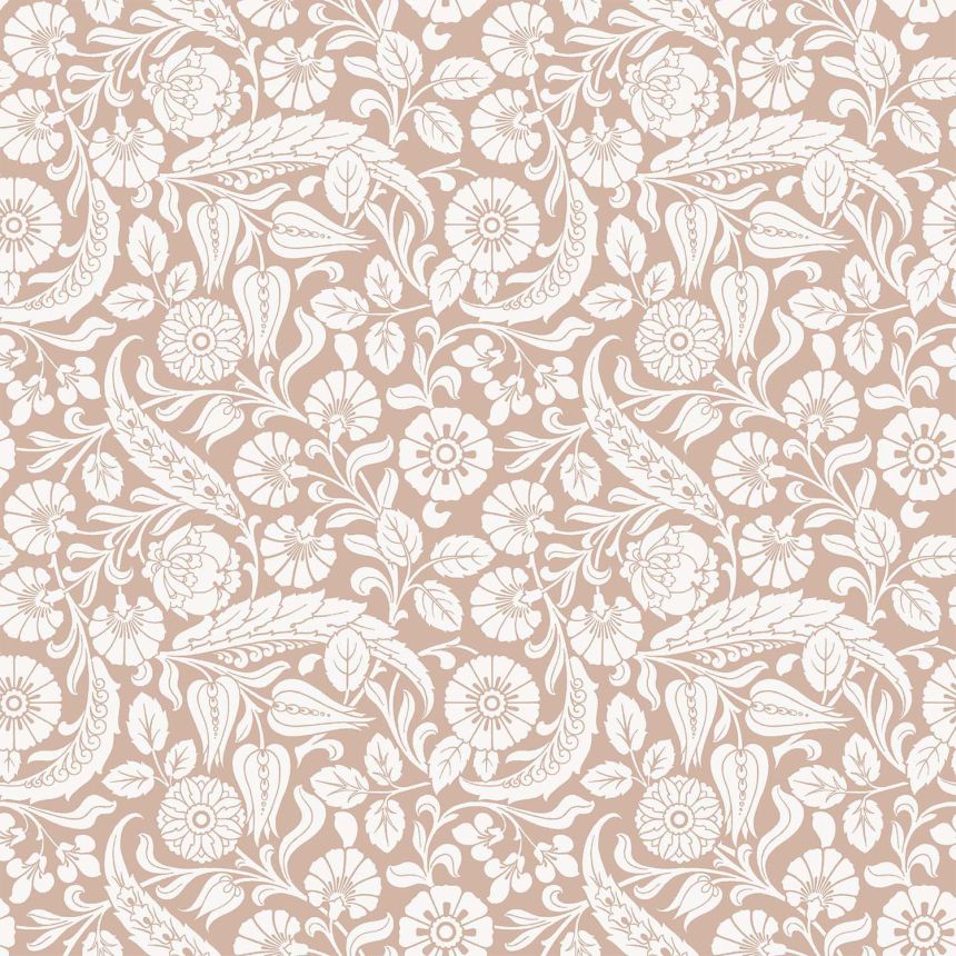 Beige florale Vliestapete, 139330, Vintage Flowers, Esta Home