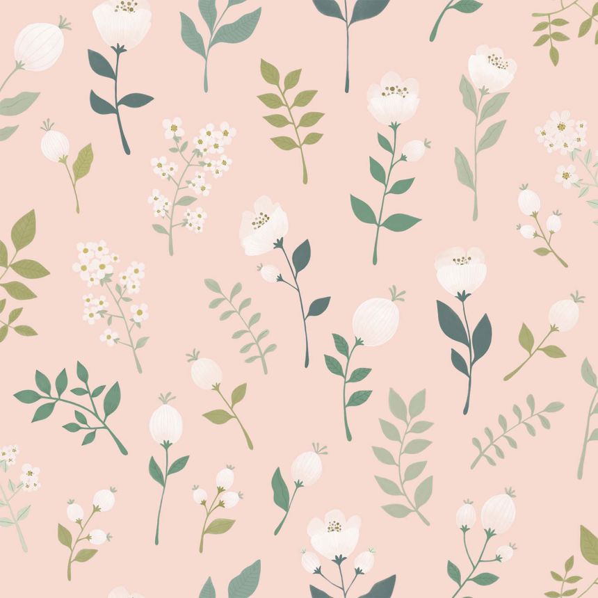 Rosa florale Vliestapete, 139340, To the Moon and Back, Esta Home