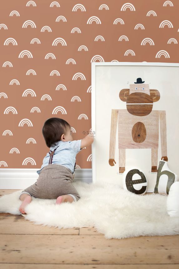 Braune Vliestapete, Regenbogen, 139383, To the Moon and Back, Esta Home