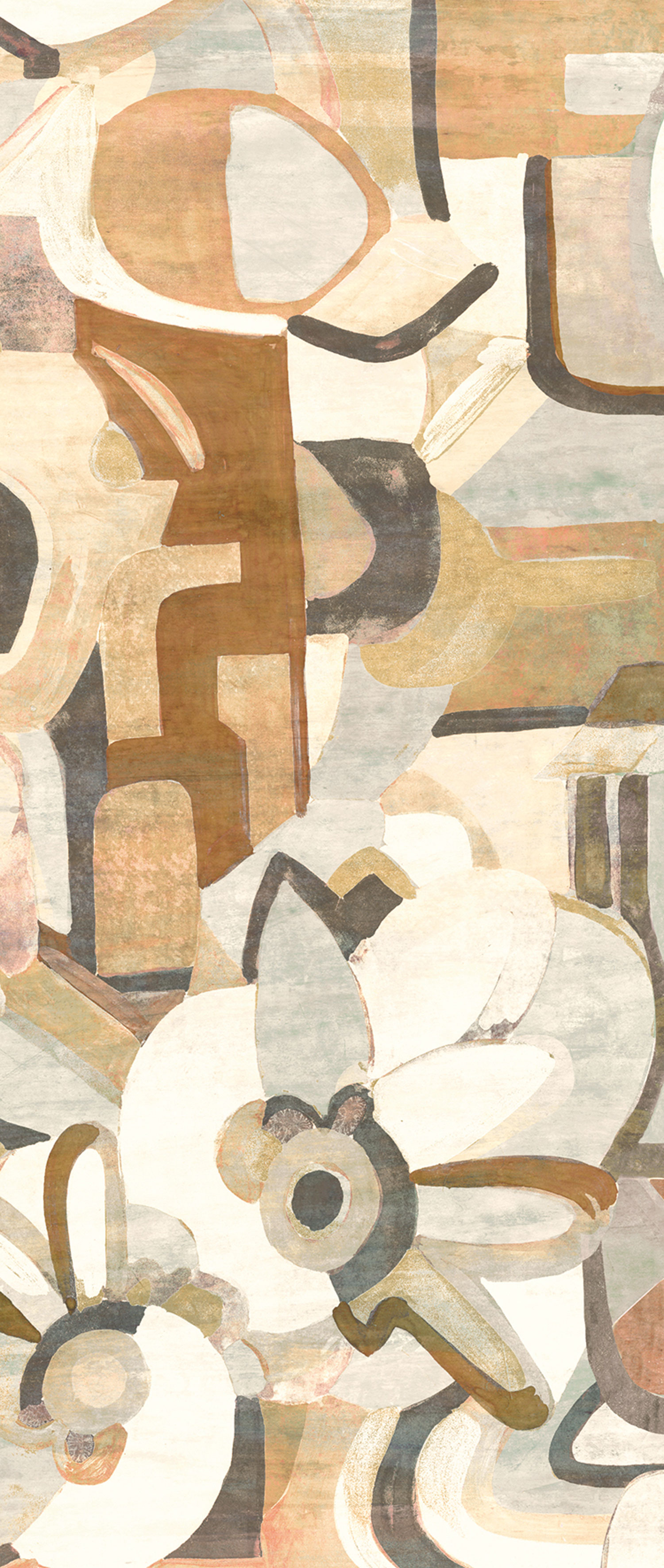 Braun-beige grafische Fototapete, DG3WAR1013, Wall Designs III, Khroma by Masureel