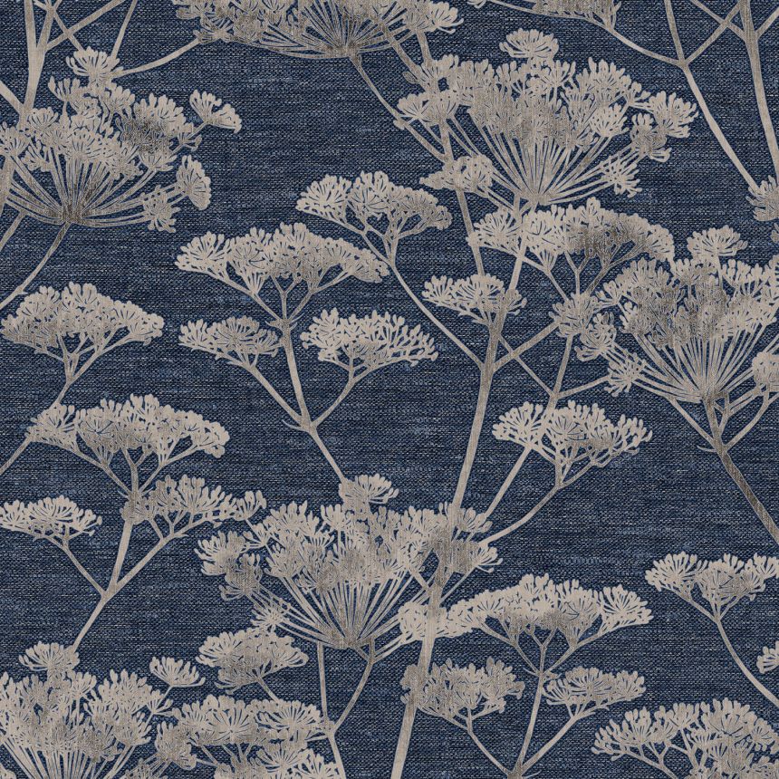 Tapete, blau-gold, Gräser, Blumen, 120865, Refine, Indulgence, Graham Brown Boutique
