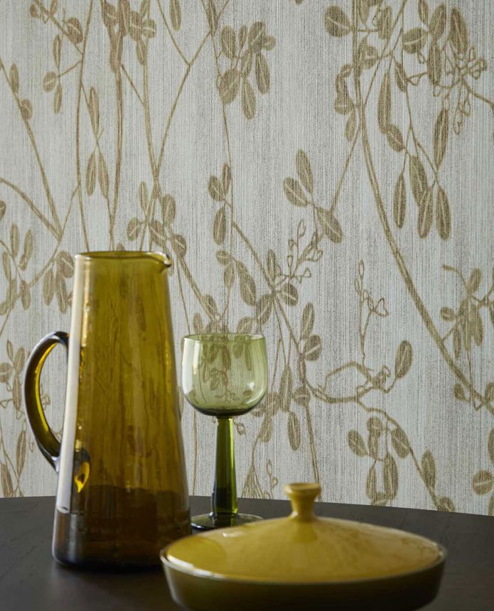 Beige Tapete, Zweige, Blätter, 333400, Emerald, Eijffinger