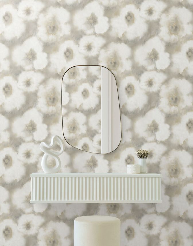 Grau-beige florale Vliestapete, EV3962, Candice Olson Casual Elegance, York