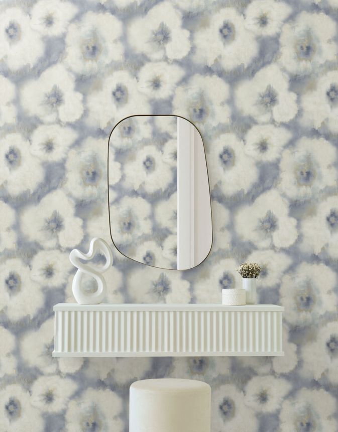 Blaubeige florale Vliestapete, EV3964, Candice Olson Casual Elegance, York