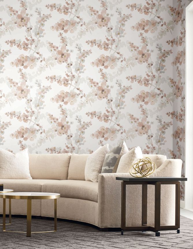 Braungraue florale Vliestapete, EV3975, Candice Olson Casual Elegance, York