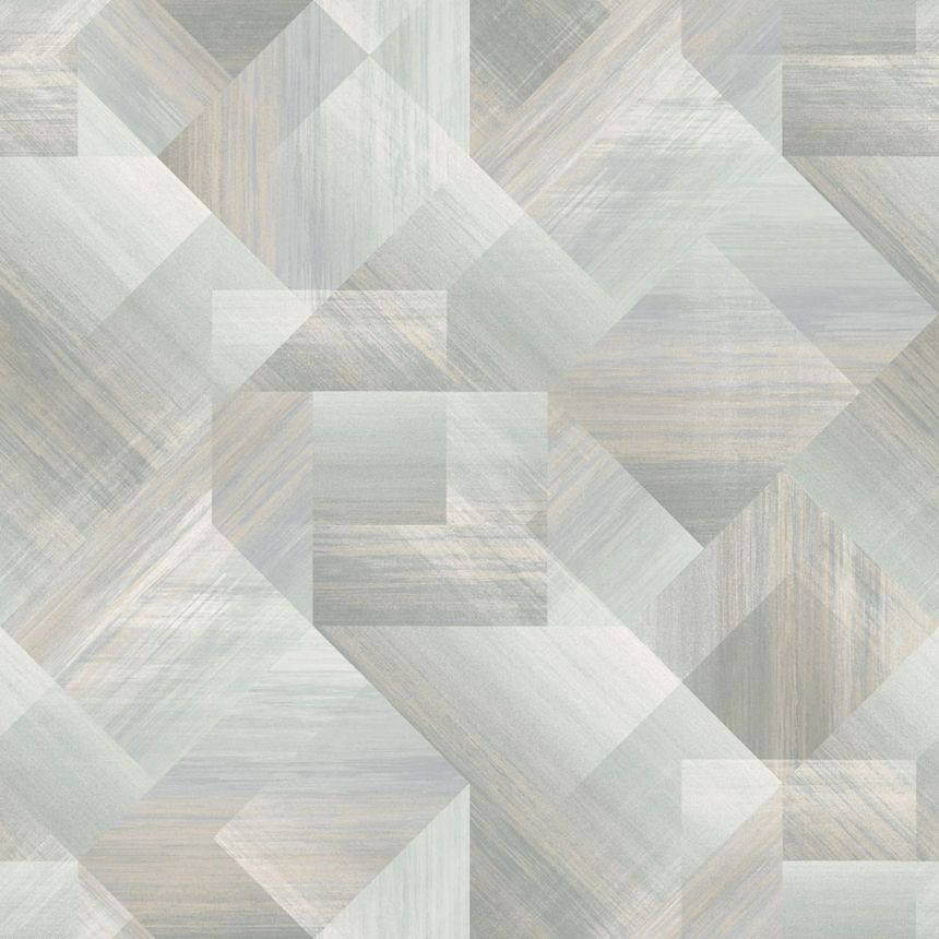 Blaugraue Tapete mit geometrischen Mustern, UR3209, Universe 4, Grandeco