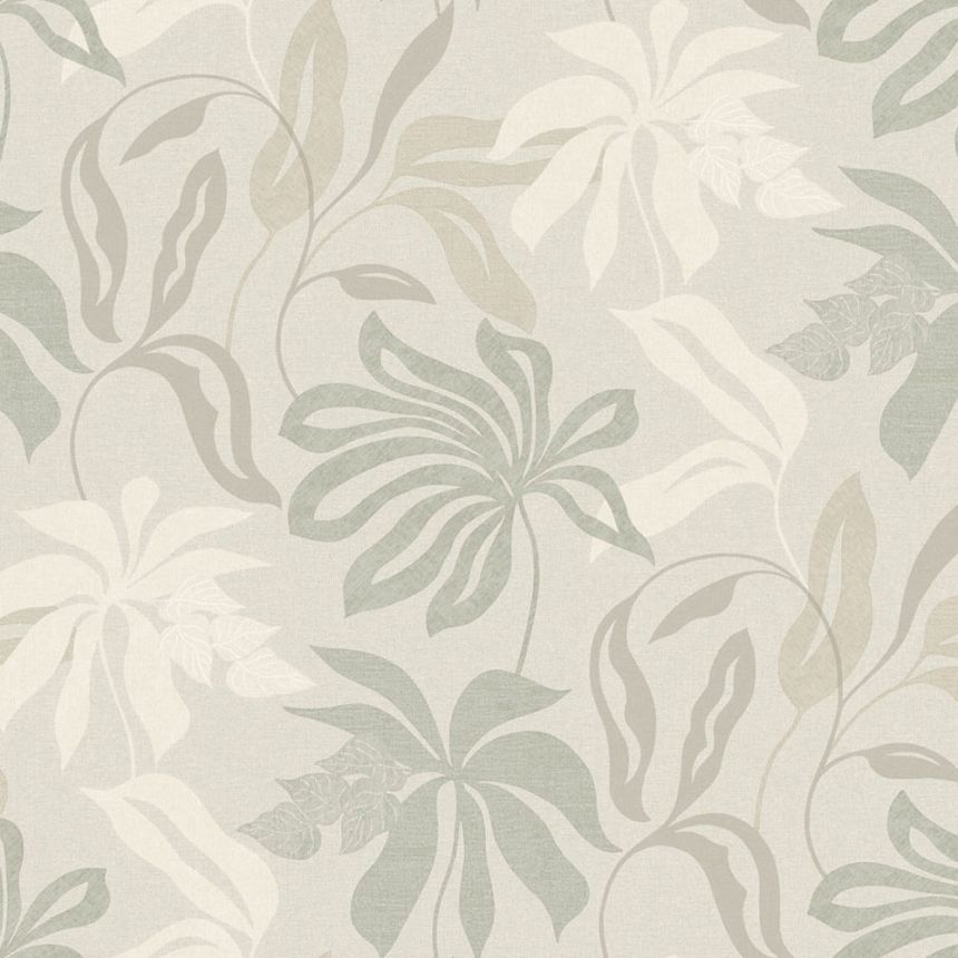 Grau-beige Vliestapete mit Blättern, UR3405, Universe 4, Grandeco