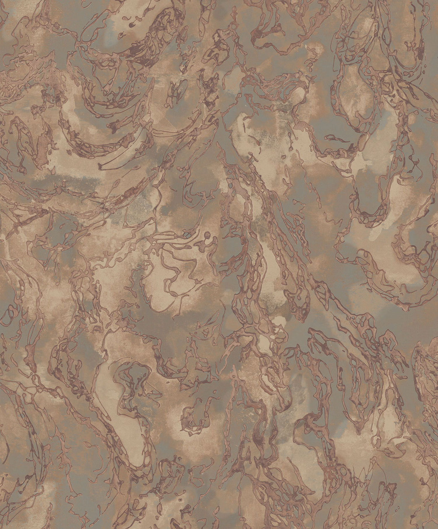 Luxustapete in Bronze-Metallic mit rauer Textur, 57325, Aurum II, Limonta