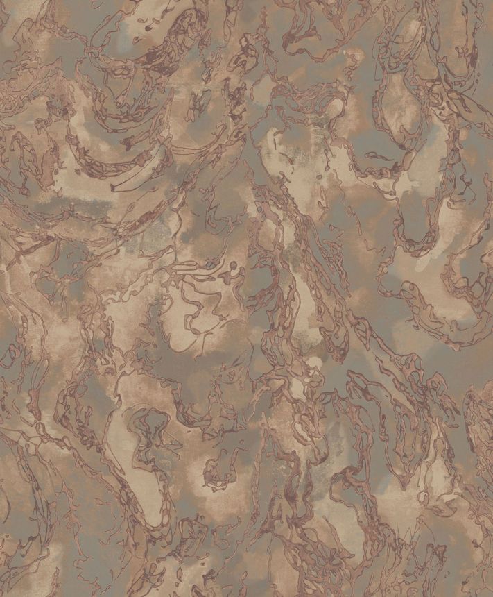Luxustapete in Bronze-Metallic mit rauer Textur, 57325, Aurum II, Limonta