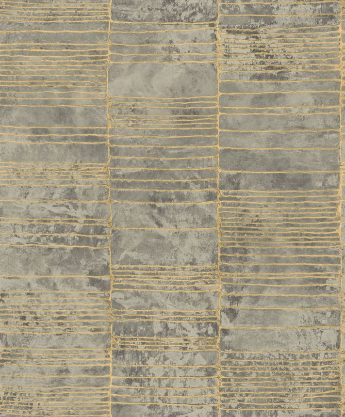 Graue Luxustapete mit geometrischem Muster, 57407, Aurum II, Limonta