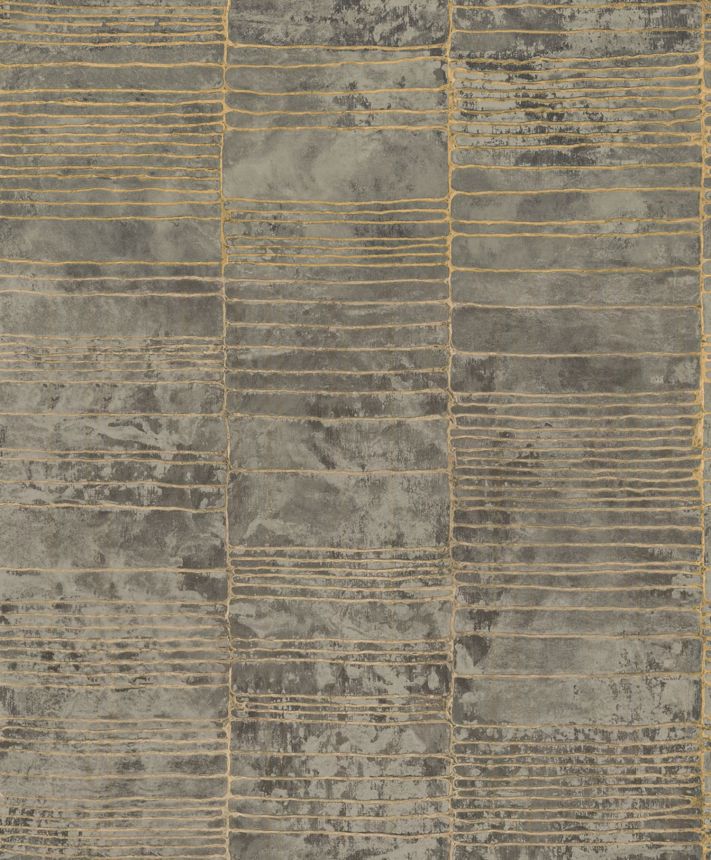 Graubraune Luxustapete mit geometrischem Muster, 57424, Aurum II, Limonta